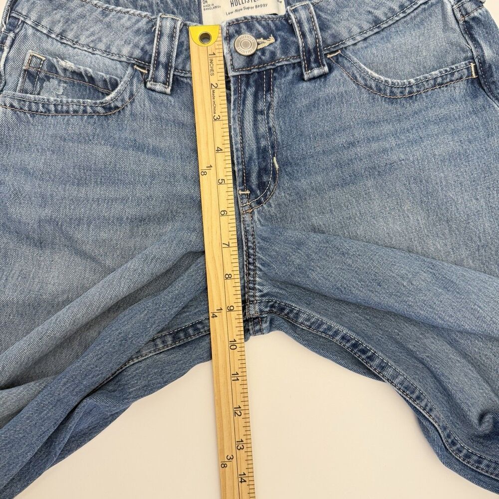 Hollister Low Rise Super Baggy Jeans W25 Light Wash Wide Leg Y2K Floral Pocket - Picture 11 of 11